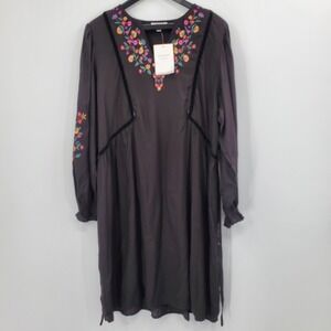 Women's Seraphine Black Floral Maternity Nursing Dress Size US 10 NEW B3